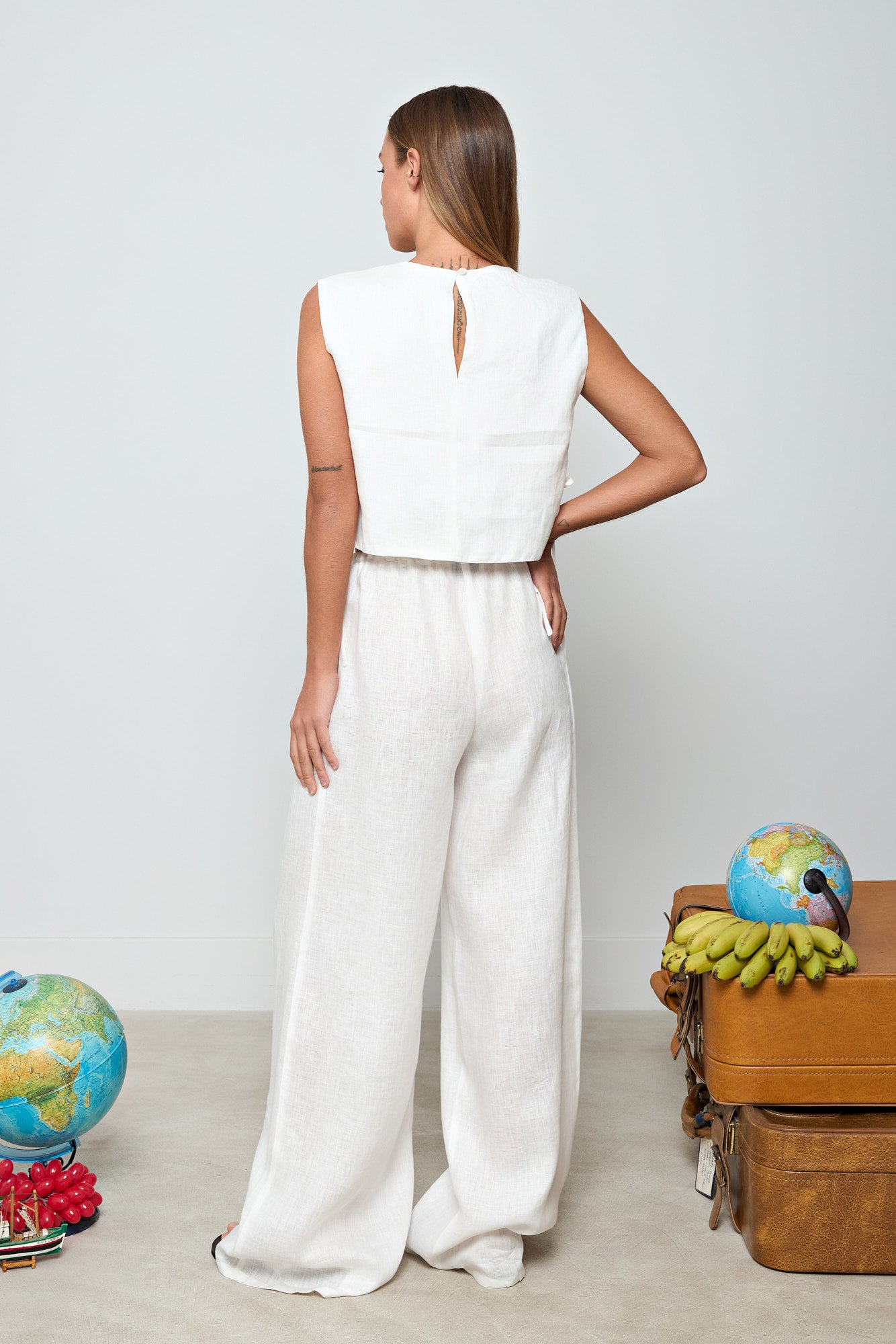 White Calypso Linen Pants