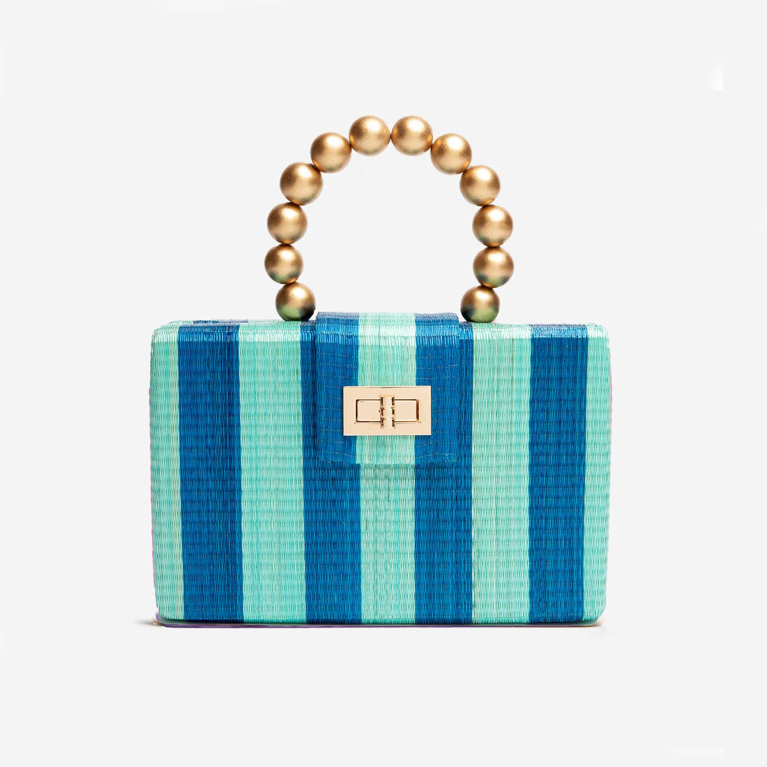 Blue &amp; Turquoise Stripe Clutch |  Sunshine Luxe style - Salt &amp; Creek