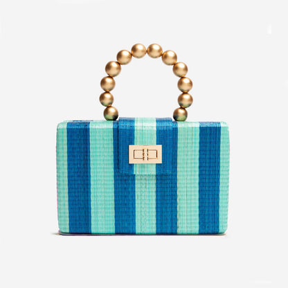 Blue &amp; Turquoise Stripe Clutch |  Sunshine Luxe style - Salt &amp; Creek