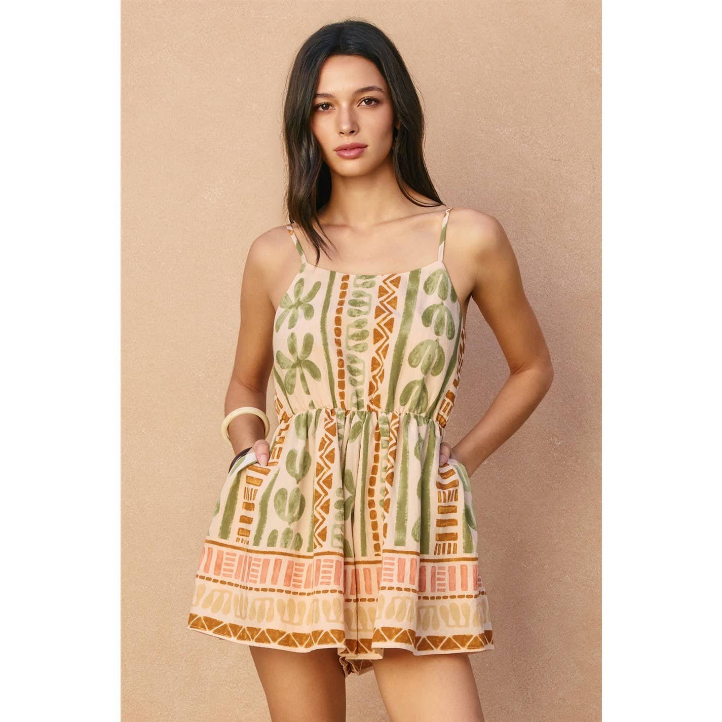 The Bahamas Cutout Tie Back Romper - Salt &amp; Creek