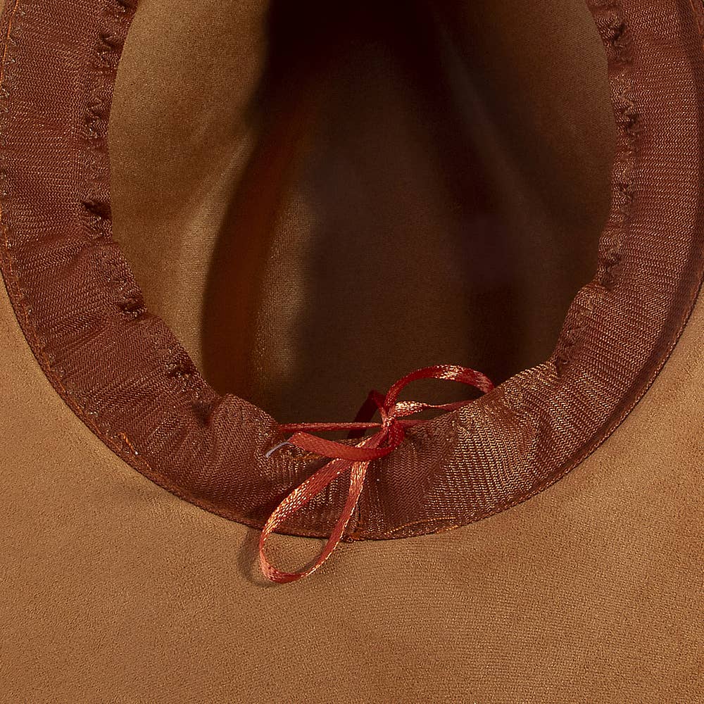 Wide Brim Felt Hat With Floral Ribbon Band - Salt &amp; Creek