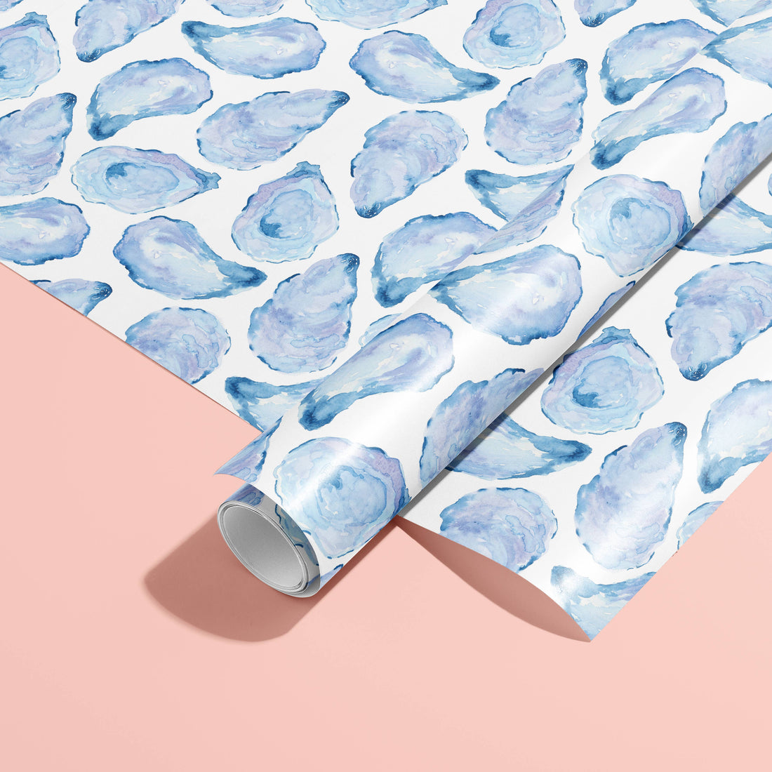 Watercolor Mussel Shell Gift Wrap | Oyster Shell Gift Wrap