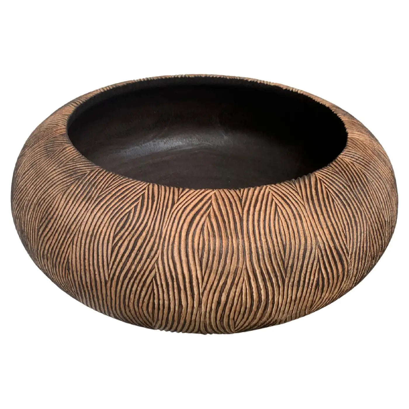 Noir Wood Carved Bowl