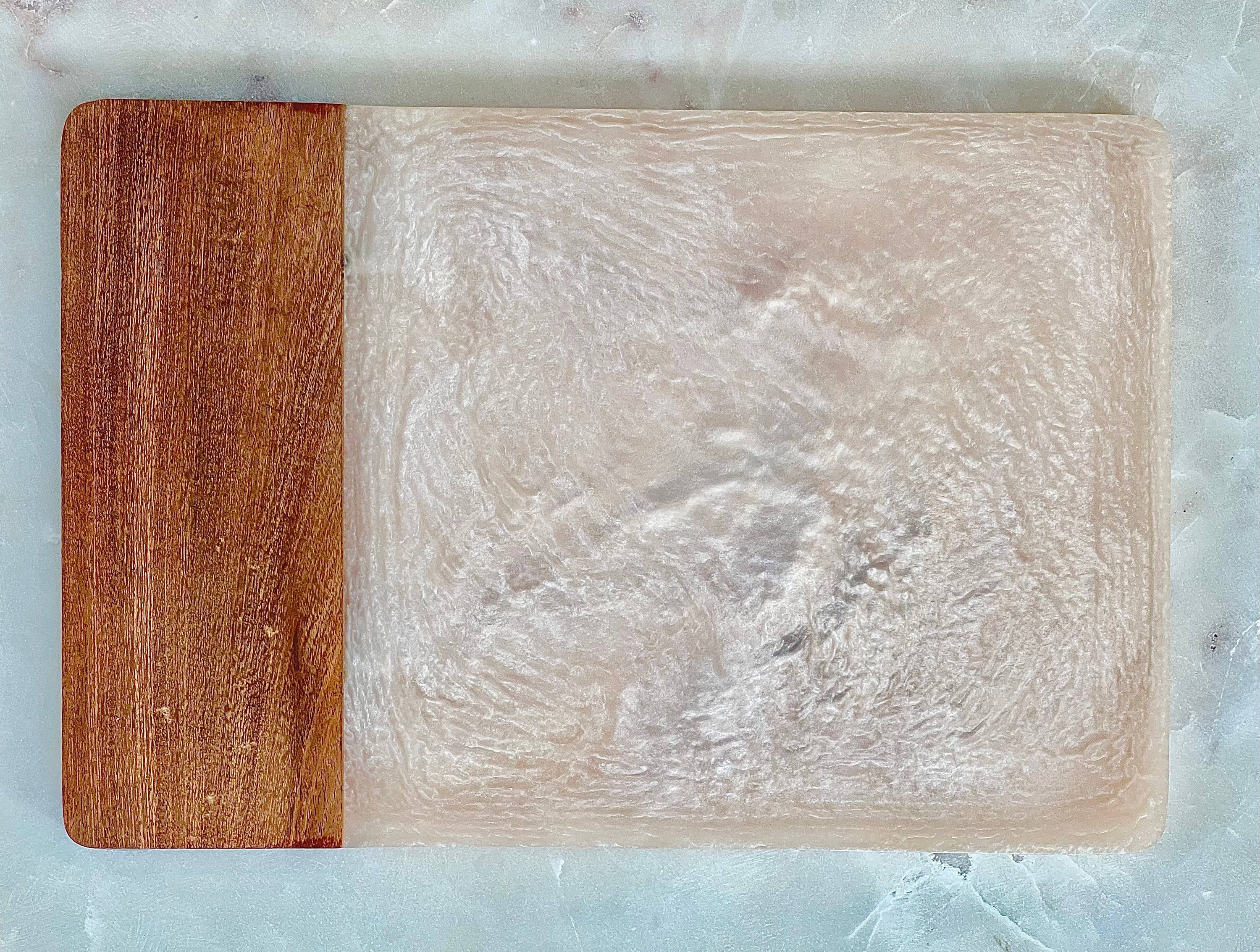Ivory Resin &amp; Wood Cheese Board - Salt &amp; Creek