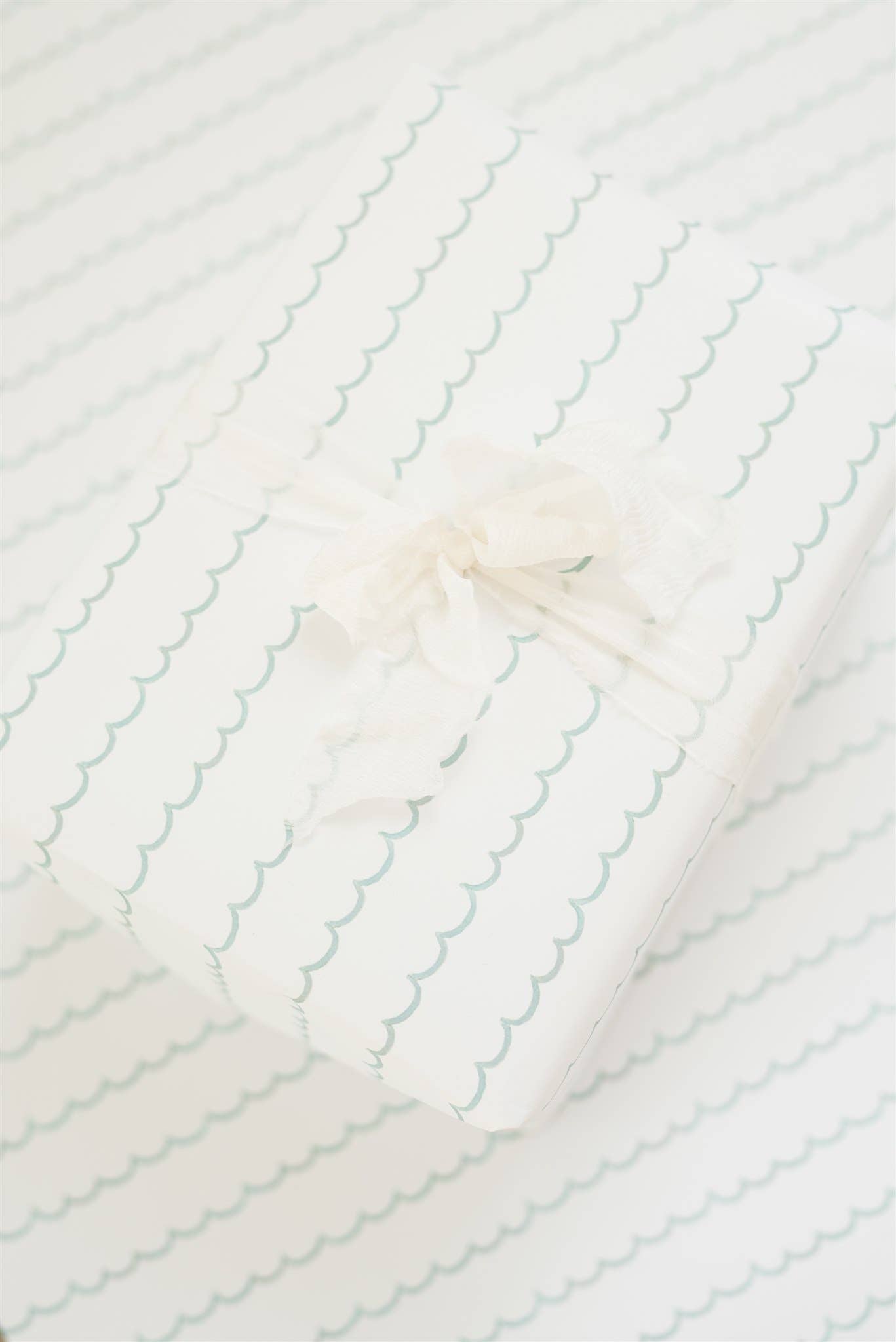 Turquoise Scallop Gift Wrap Roll - Salt &amp; Creek