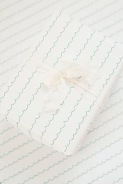 Turquoise Scallop Gift Wrap Roll - Salt &amp; Creek