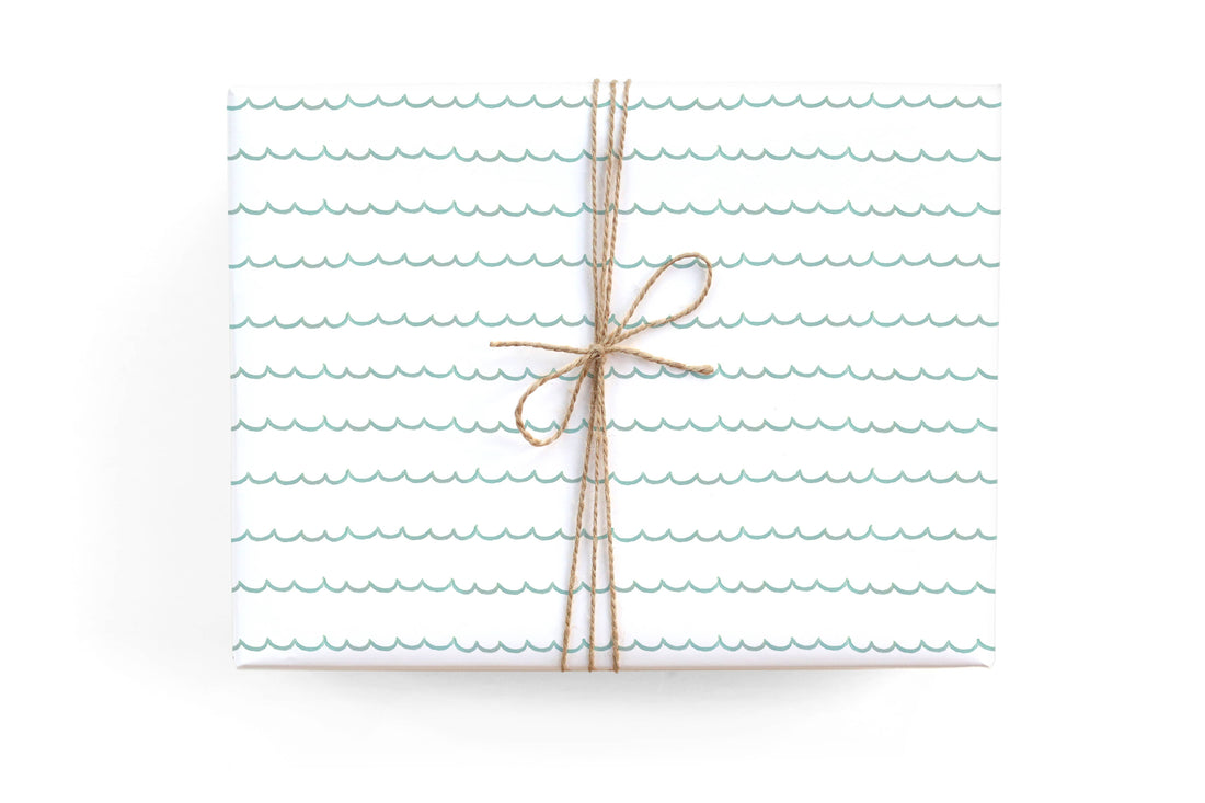 Turquoise Scallop Gift Wrap Roll - Salt &amp; Creek