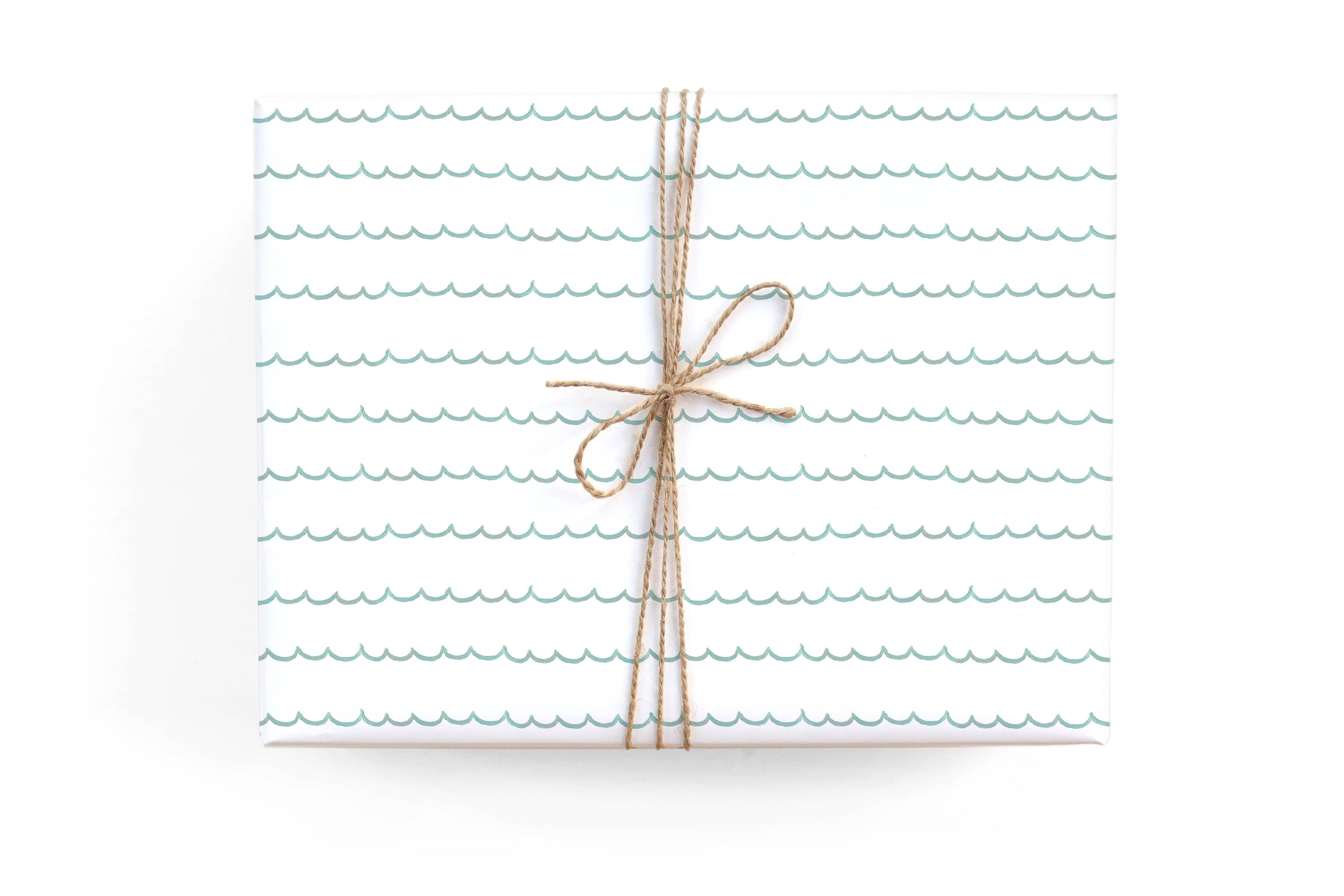 Turquoise Scallop Gift Wrap Roll - Salt &amp; Creek