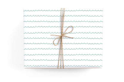 Turquoise Scallop Gift Wrap Roll - Salt &amp; Creek