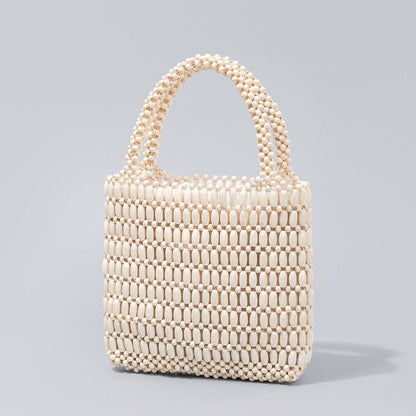 Bianca Wooden Bead Woven Handbag