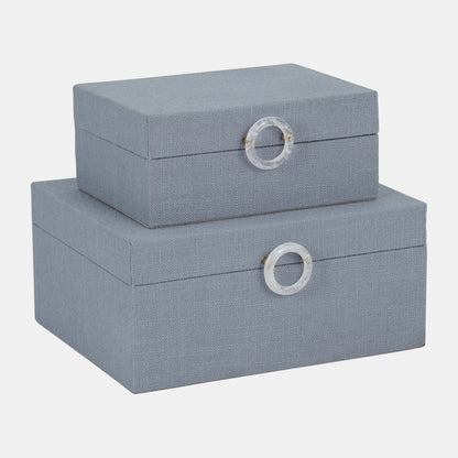 Indigo Boxes, Set of 2