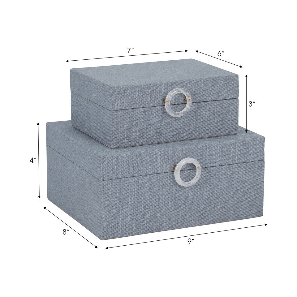 Indigo Boxes, Set of 2