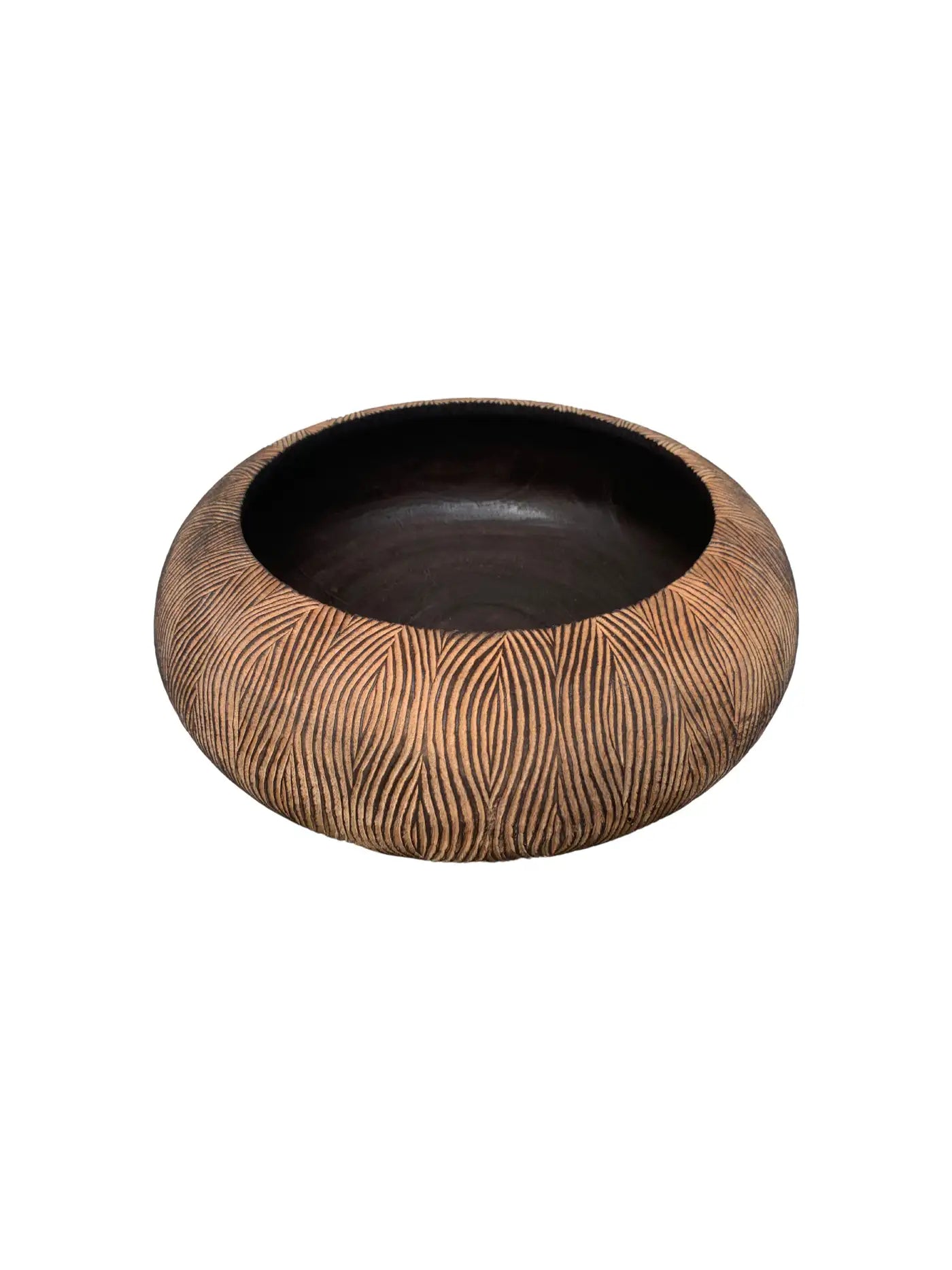 Noir Wood Carved Bowl