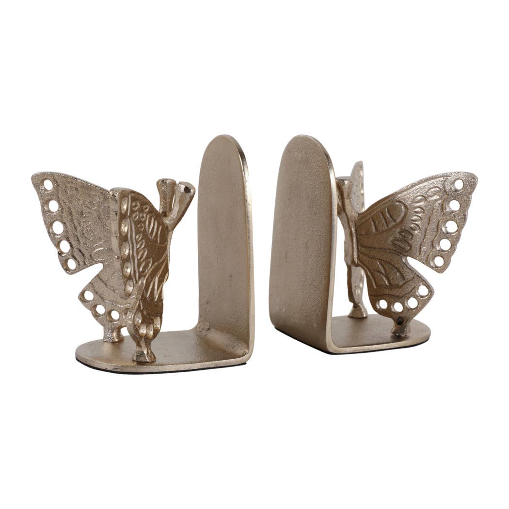 Golden Butterfly Bookends