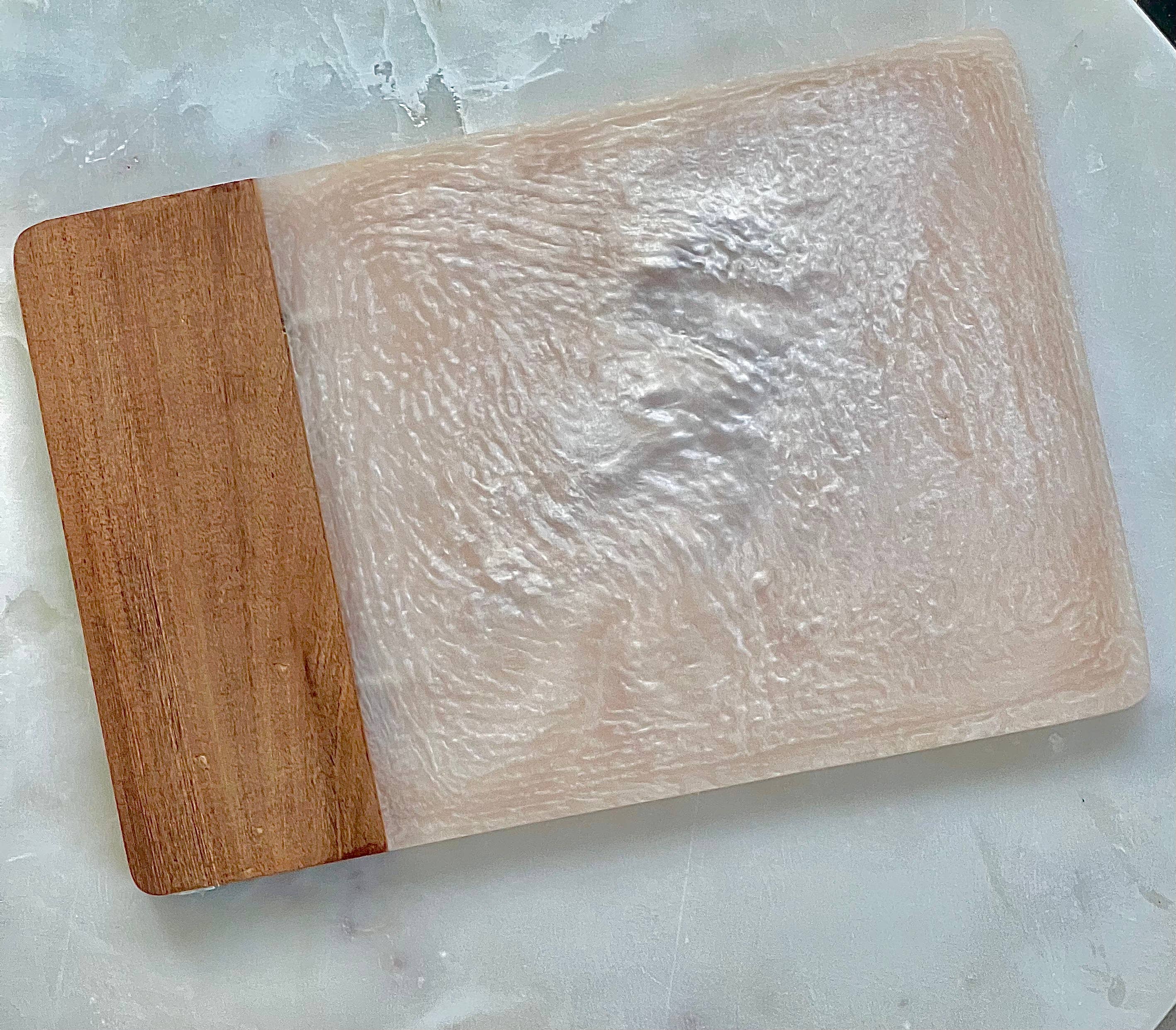 Ivory Resin &amp; Wood Cheese Board - Salt &amp; Creek