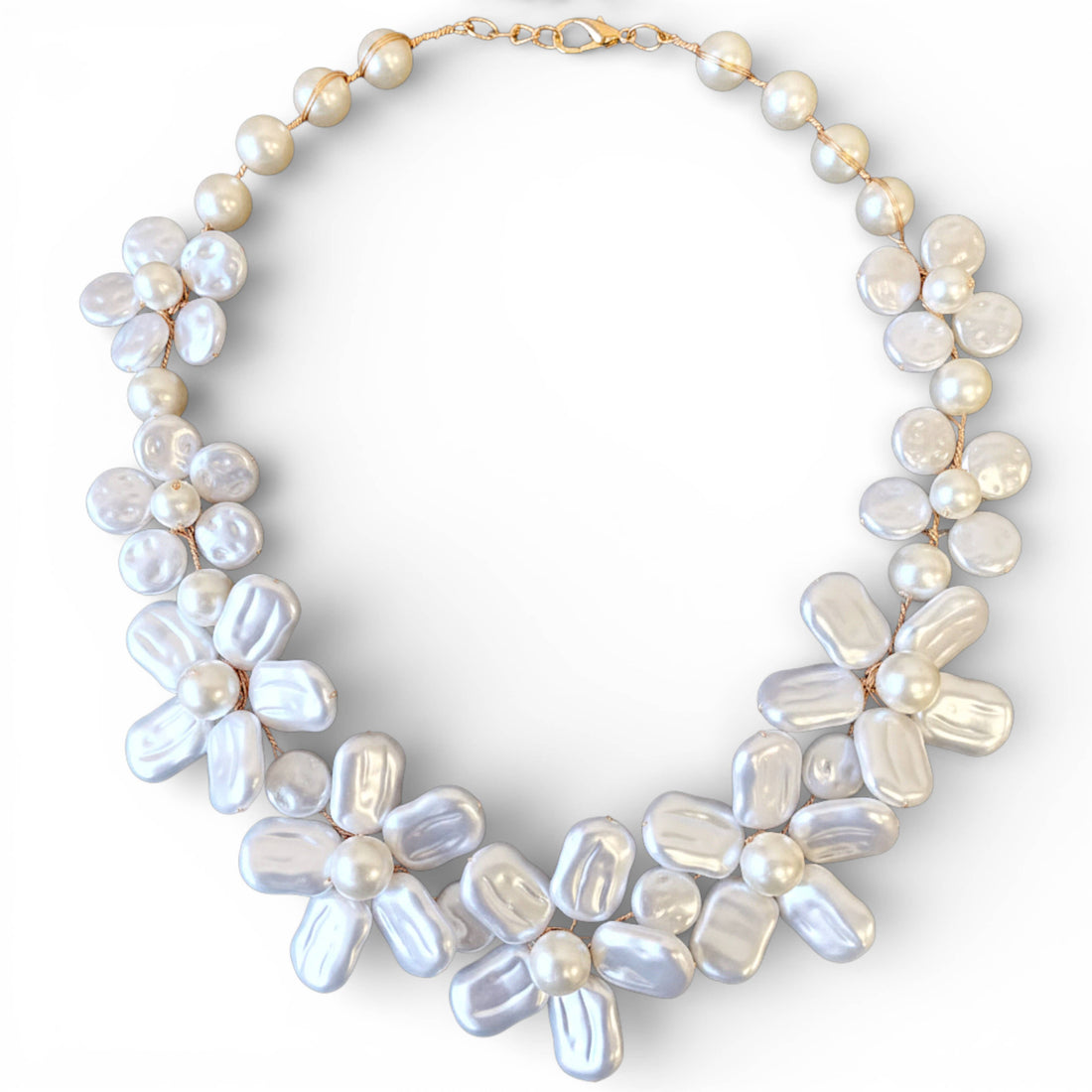 Flower Collar Pearl Necklace | Handmade Statement Jewelry - Salt &amp; Creek