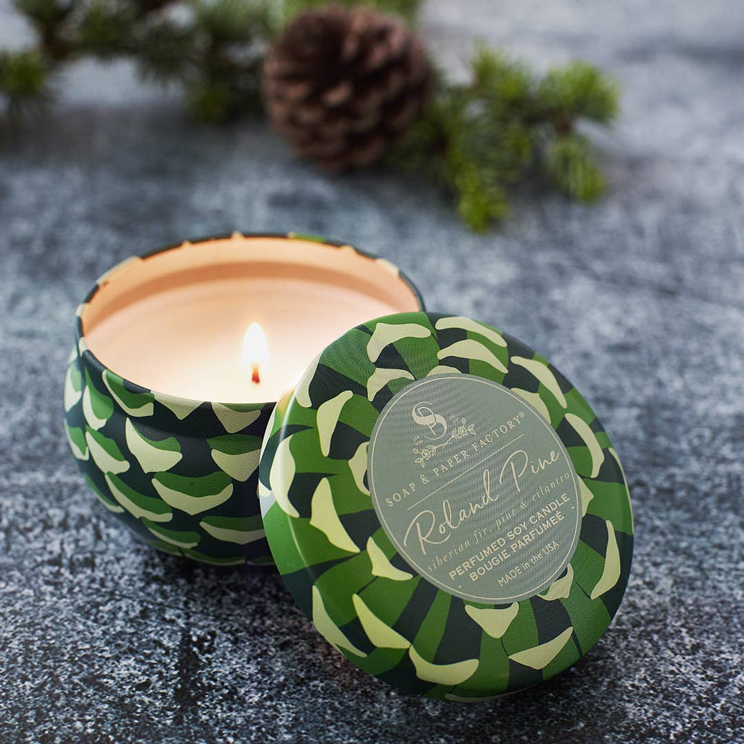 Roland Pine Small Tin Soy Candle - Salt &amp; Creek