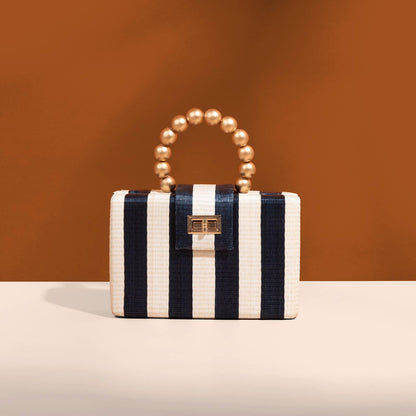 Louisa Clutch in Navy Stripe