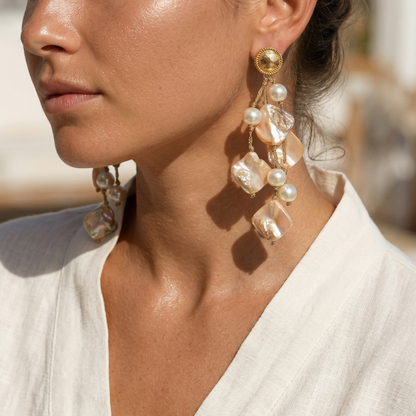 Shell &amp; Pearl Earrings