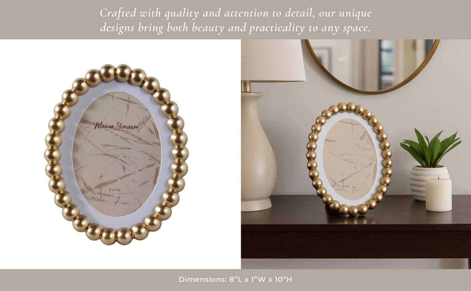 Isla Beaded Oval Frame