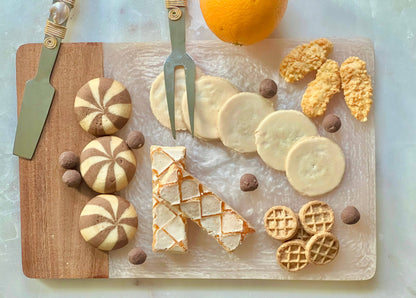 Ivory Resin &amp; Wood Cheese Board