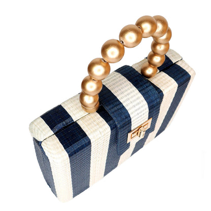 Louisa Clutch in Navy Stripe