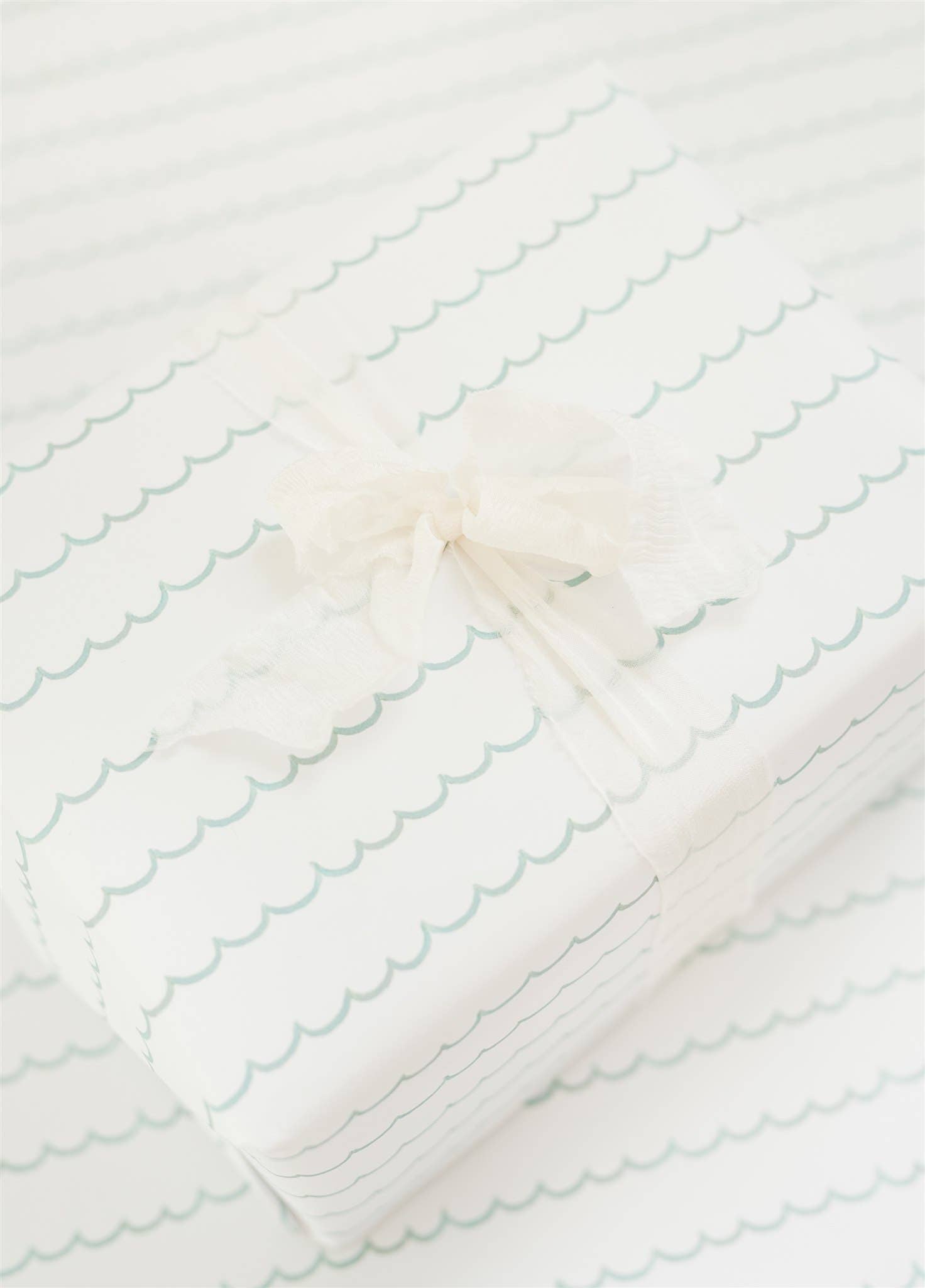 Turquoise Scallop Gift Wrap Roll - Salt &amp; Creek