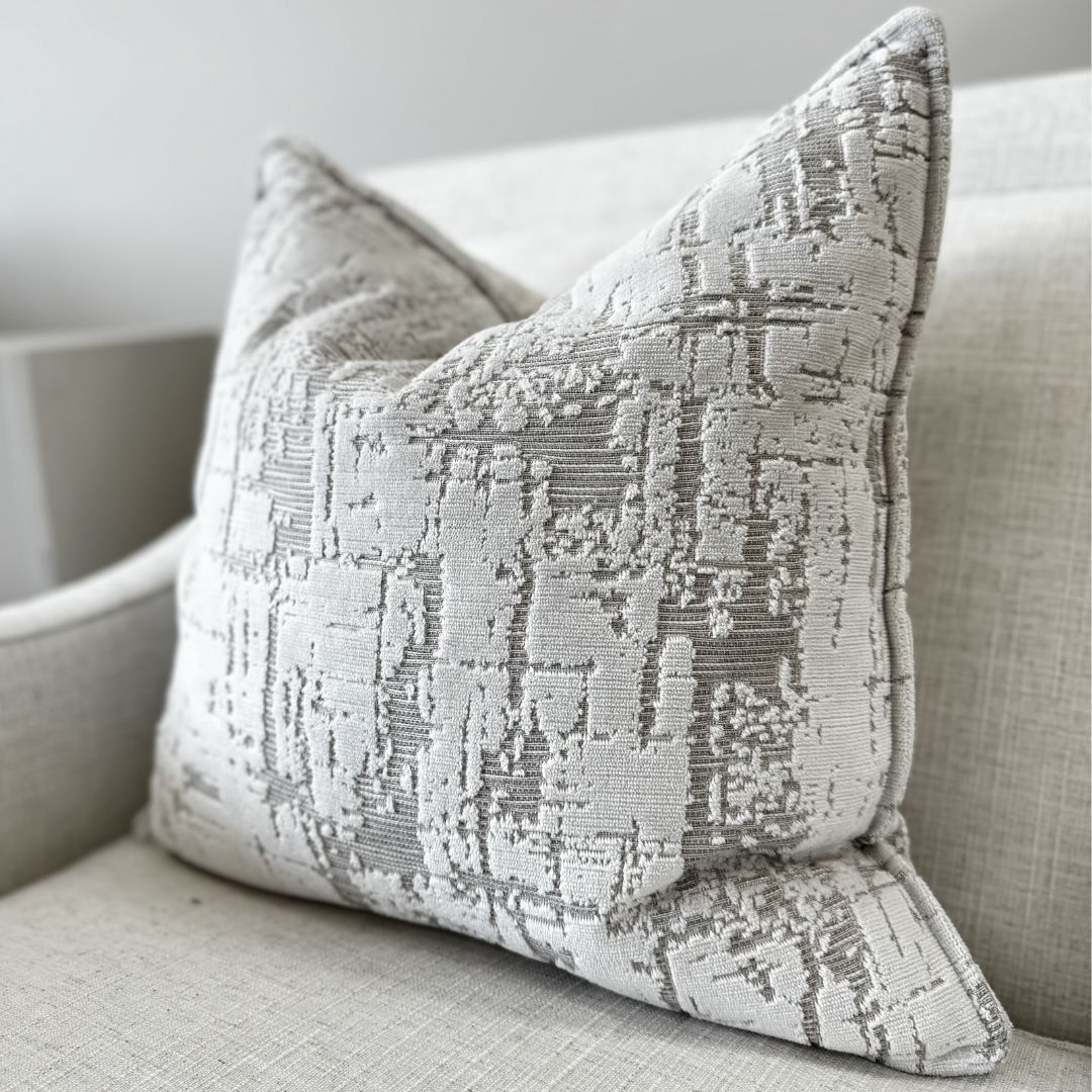 White Abstract Pillow Cover