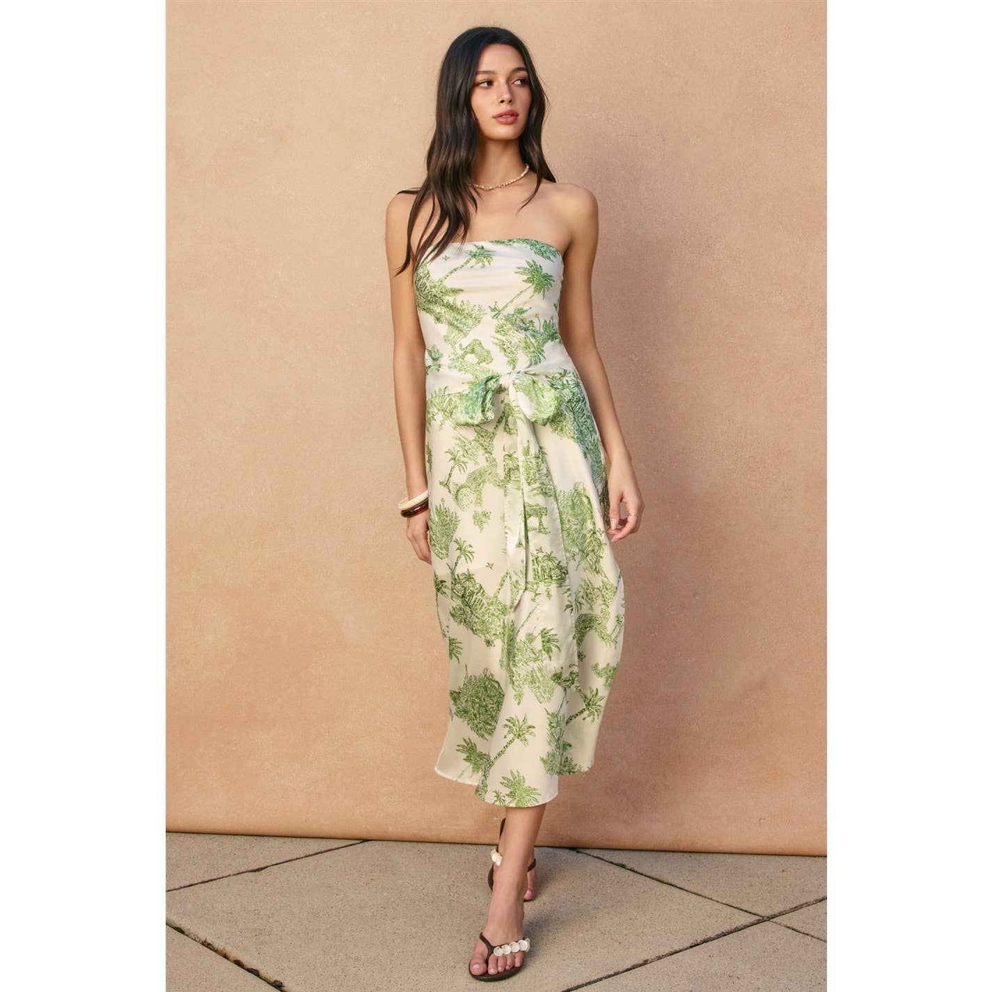 Tide Tales Strapless Front Tie Midi Dress - Salt &amp; Creek
