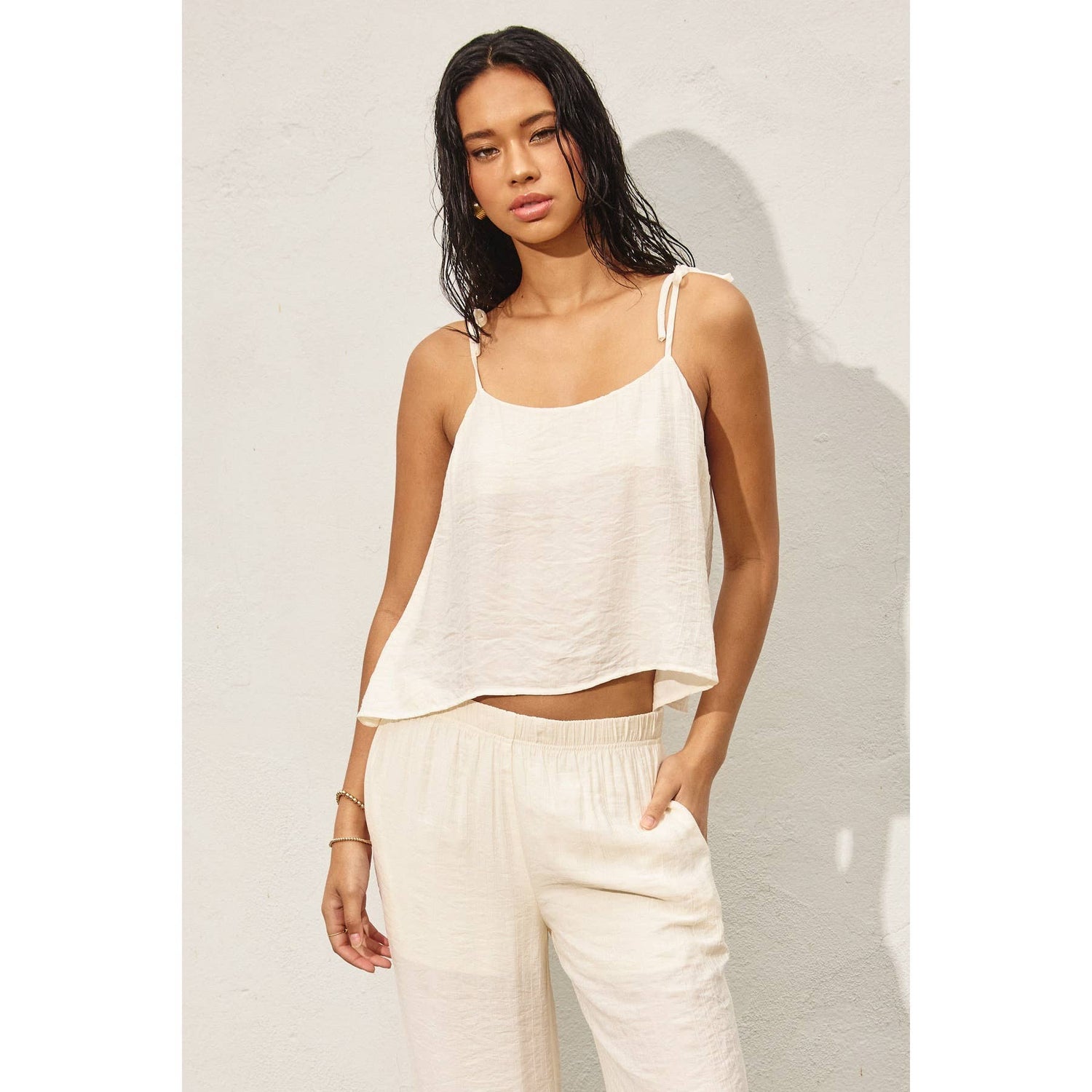 Open Air Tie Shoulder Boxy Cami Top (1) - Salt &amp; Creek