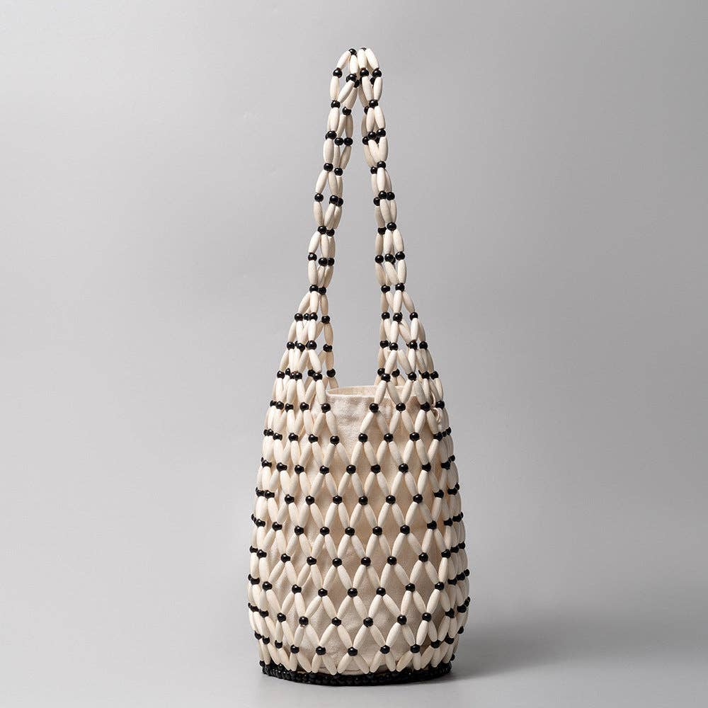 Hollow Wooden Bead Handmade Shoulder Bag