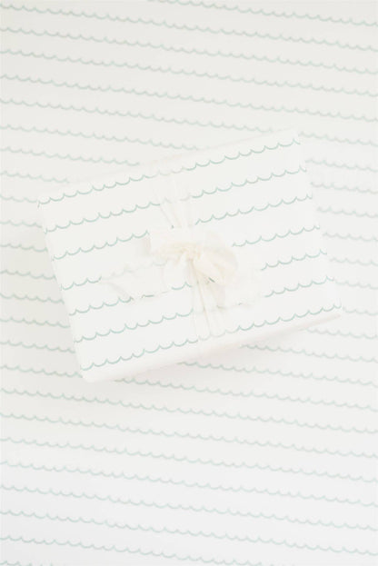 Turquoise Scallop Gift Wrap Roll - Salt &amp; Creek