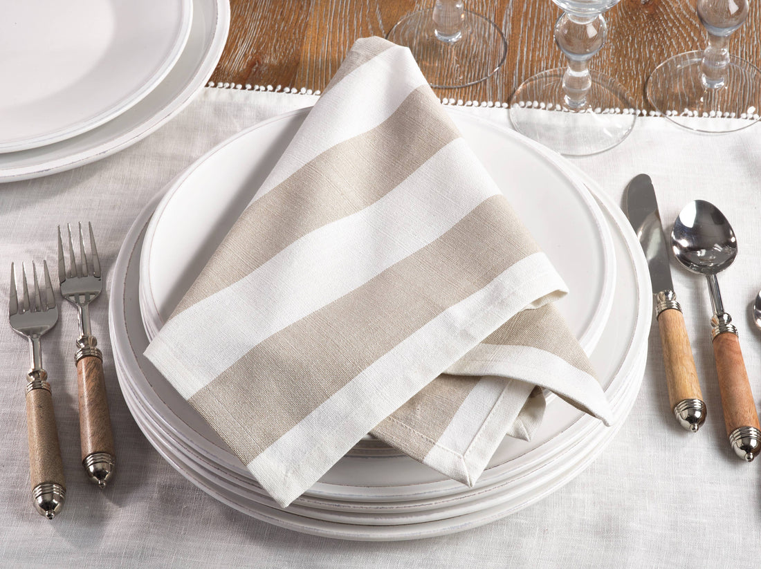 Classic Taupe Striped Napkin