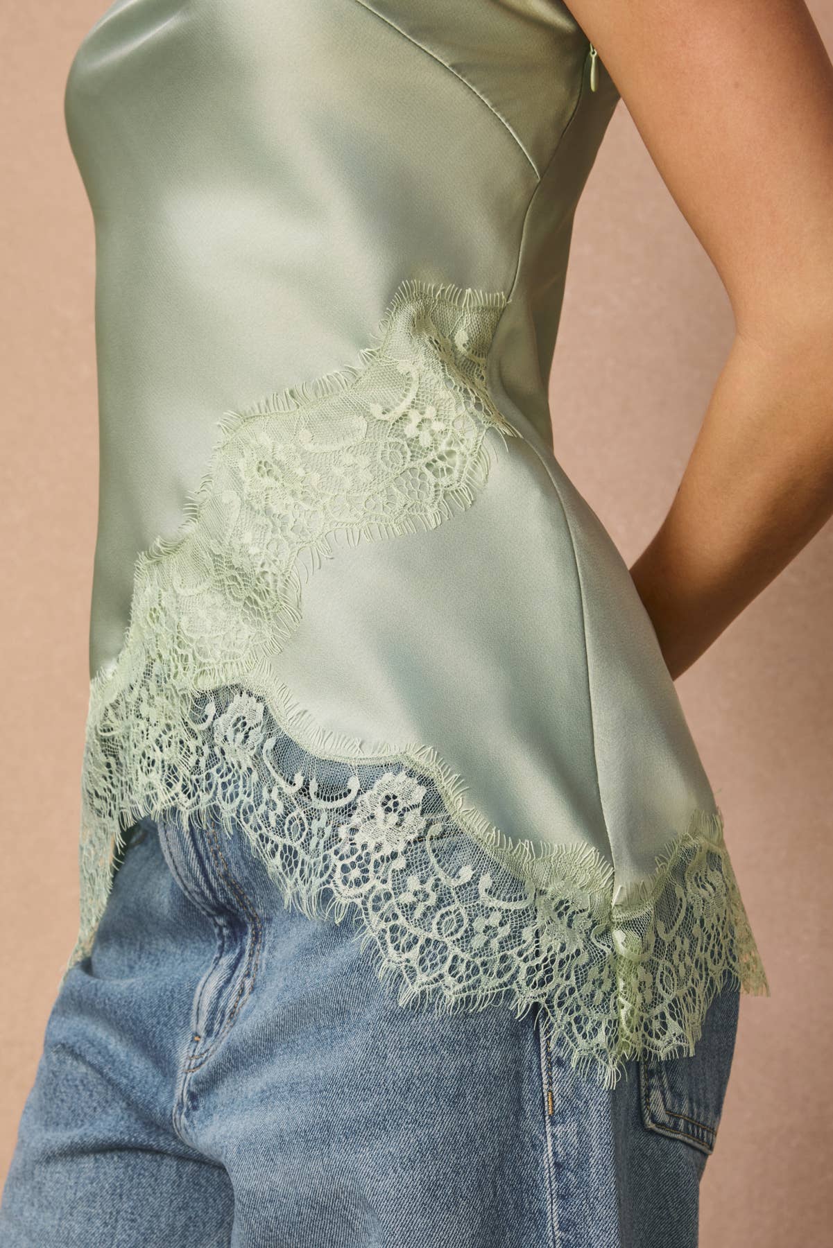 Dull Satin Lace Hem Tube Top - Salt &amp; Creek