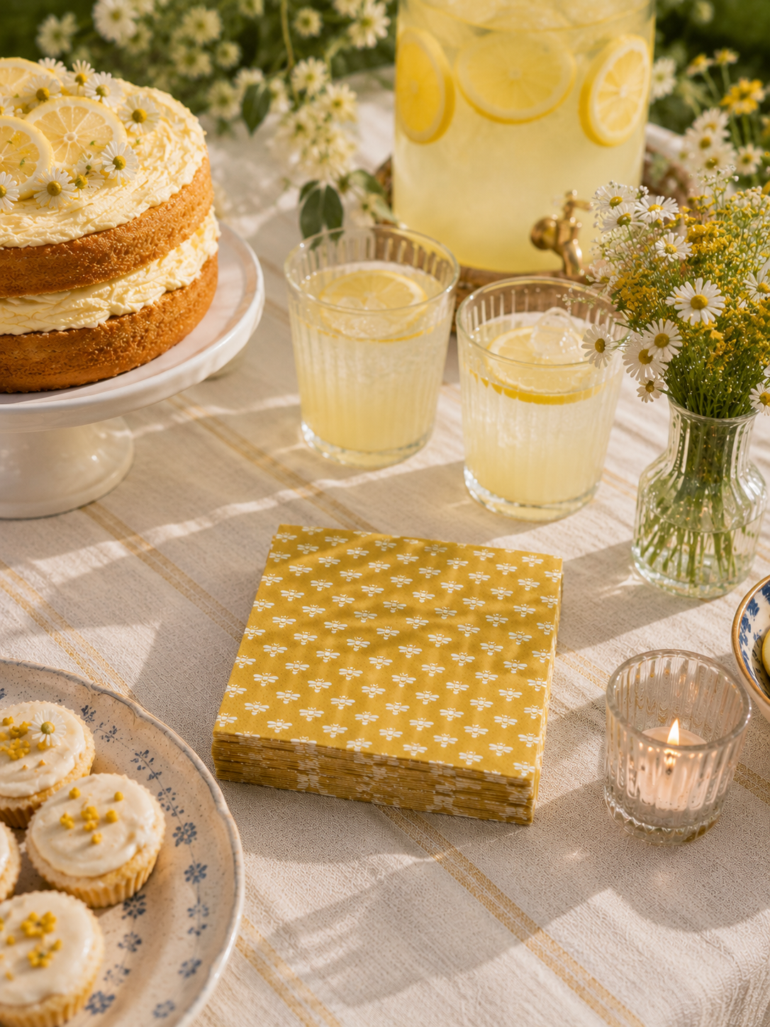 Bee Pattern Cocktail Napkins