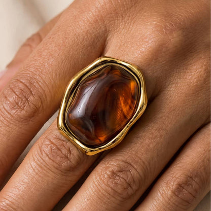 Brown Tortoise Cocktail Ring - Salt &amp; Creek