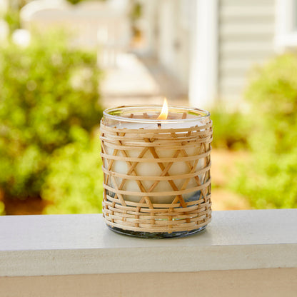 Eucalyptus Mint Citronella Bamboo Wrapped Candle 7oz. Ctn. 6 - Salt &amp; Creek