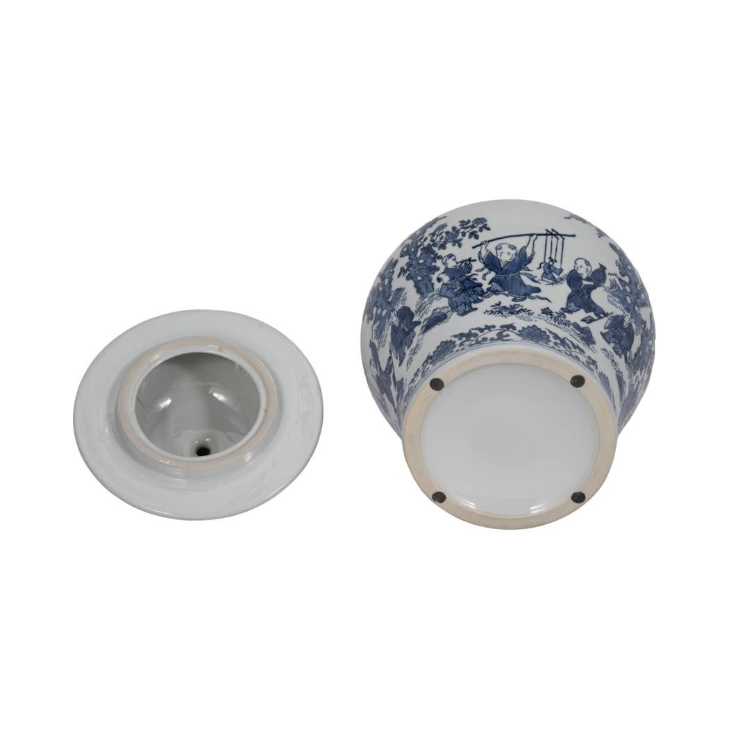Blue Blossoms Temple Jar