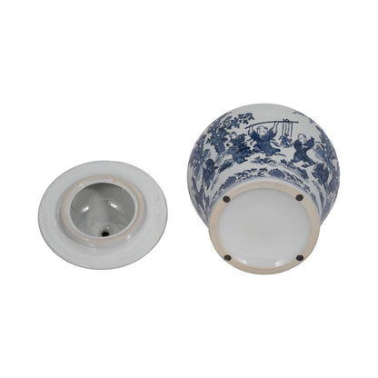 Blue Blossoms Temple Jar