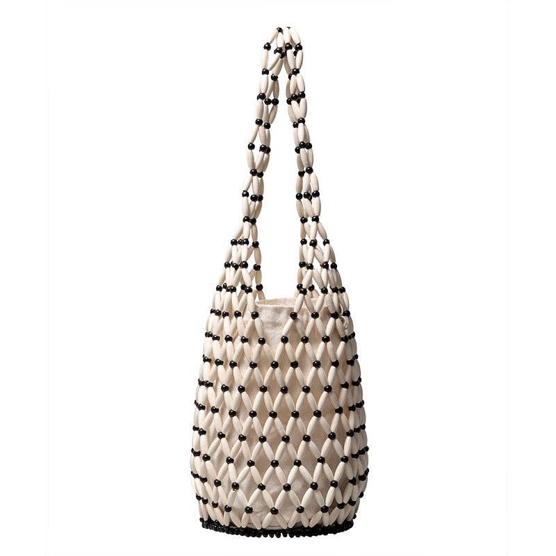 Hollow Wooden Bead Handmade Shoulder Bag