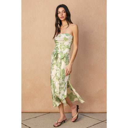 Tide Tales Strapless Front Tie Midi Dress - Salt &amp; Creek
