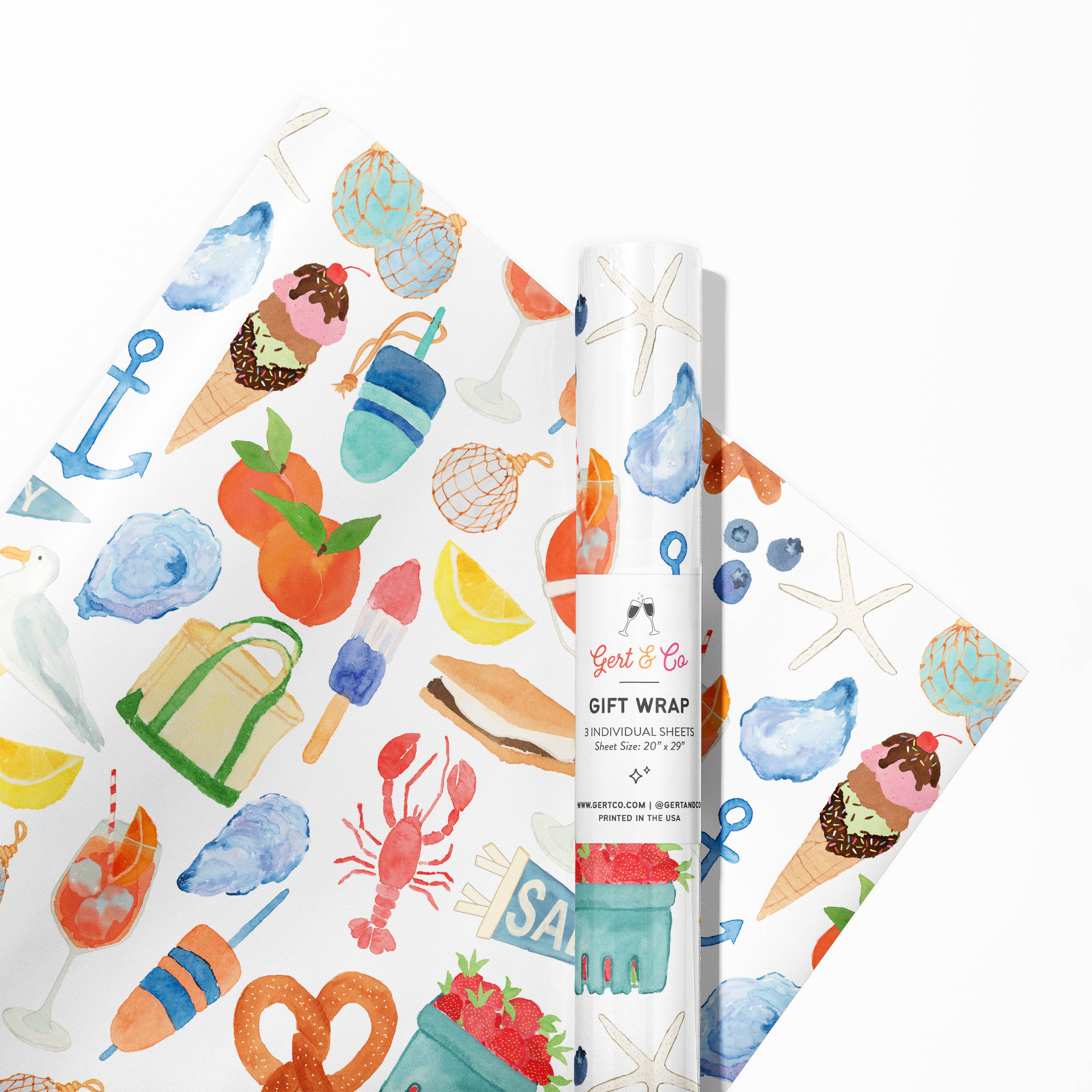 East Coast Summer Gift Wrap | East Coast Icons Gift Wrap - Salt &amp; Creek
