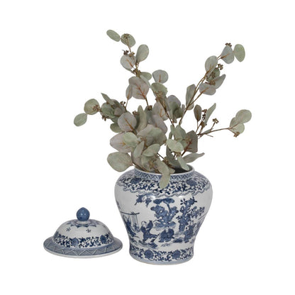 Blue Blossoms Temple Jar