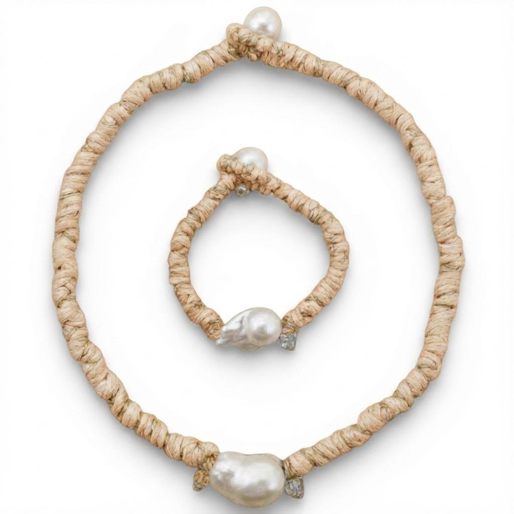 Pearl Necklace &amp; Bracelet Set