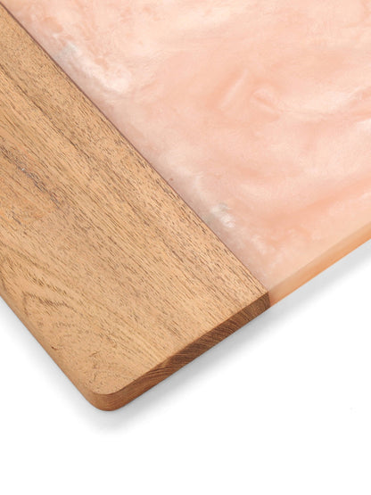 Pink Resin &amp; Wood Cheese Board