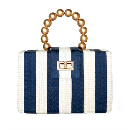 Louisa Clutch in Navy Stripe