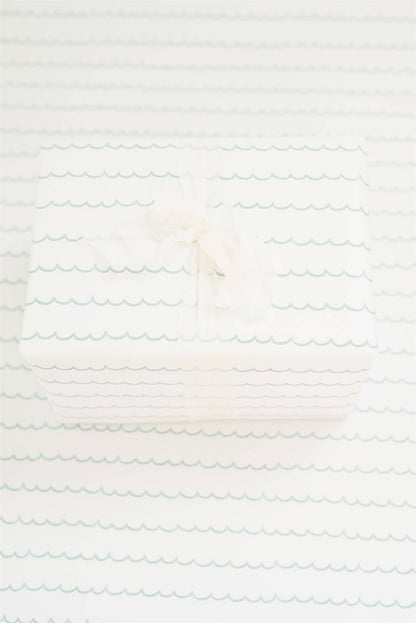 Turquoise Scallop Gift Wrap Roll - Salt &amp; Creek