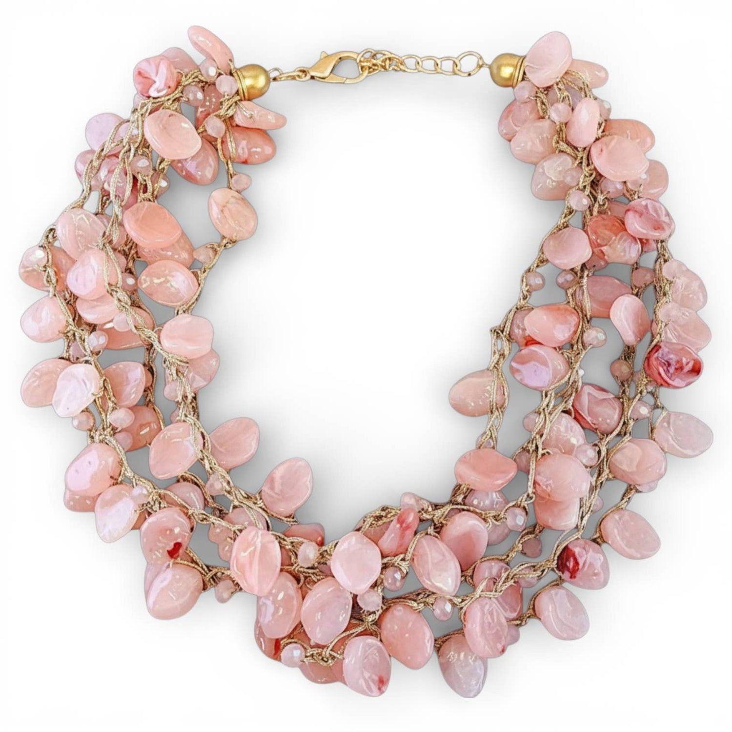 Pink Beaded Collar Necklace | Coastal Statement Jewelry - Salt &amp; Creek