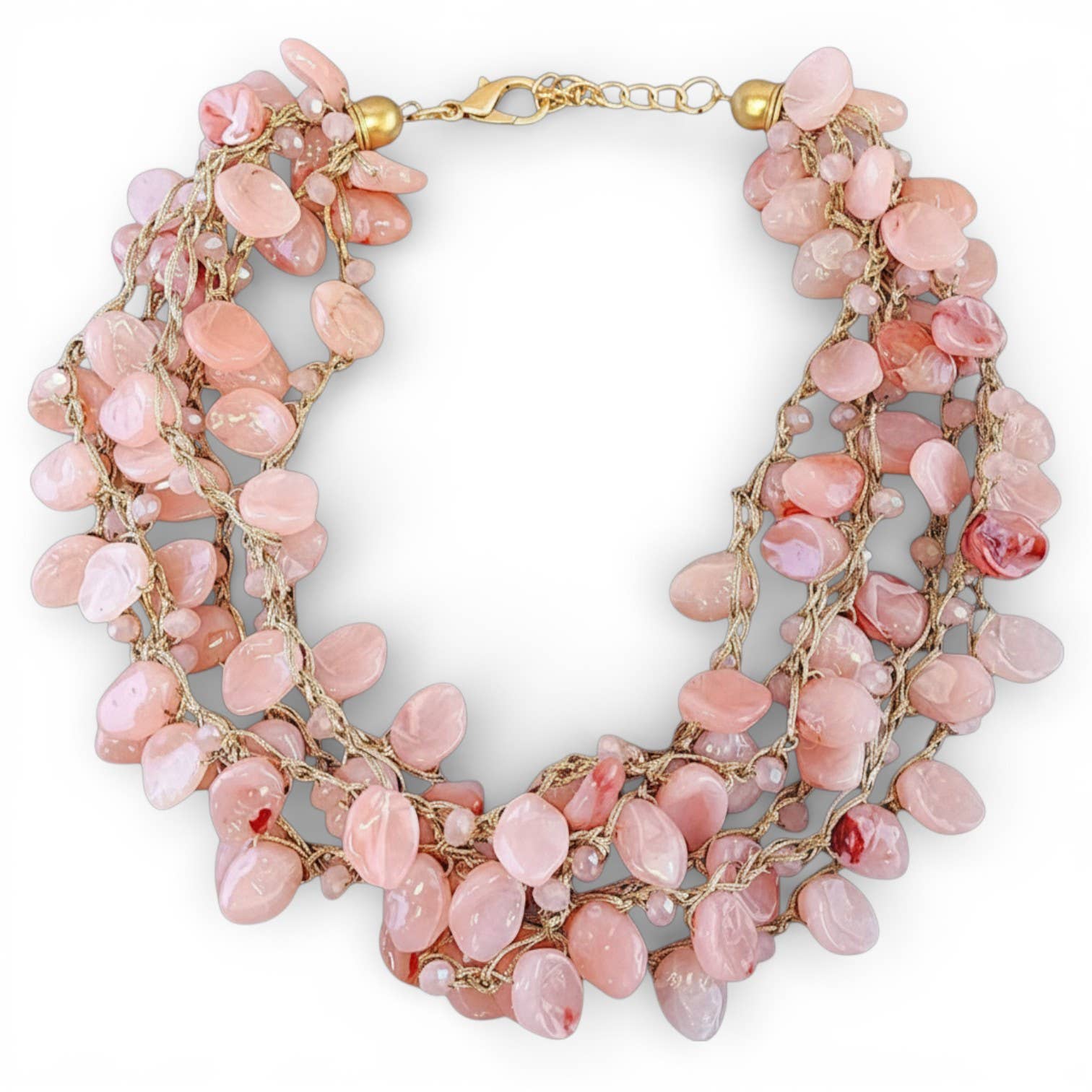 Pink Beaded Collar Necklace | Coastal Statement Jewelry - Salt &amp; Creek