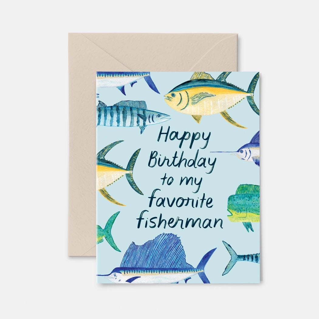 Happy Birthday Fisherman Greeting Card